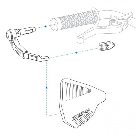 Oxford Premium Handguard & Aluminium Lever Guard £69.99 Road Bike Accessories - SKU OX705 from RaceLeathers Motorcycle Clothing