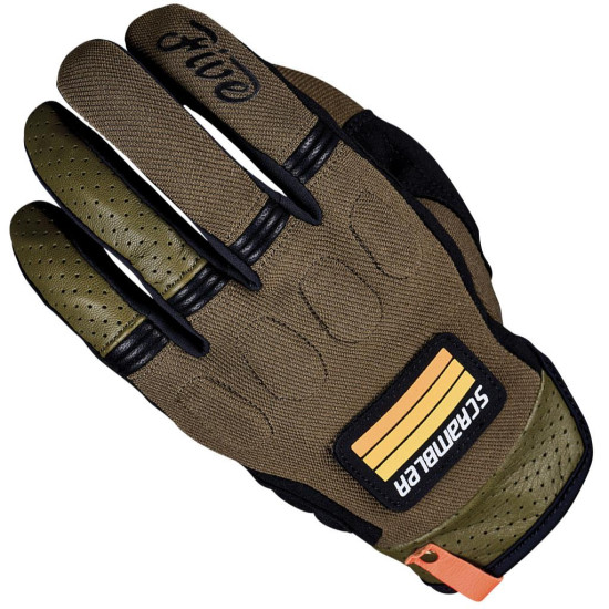 Five Scrambler Black Khaki Gloves