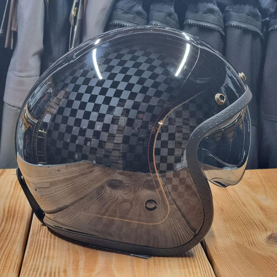 Viper RSV06 Plus Chequer 500 Open Face Helmet £69.99 Open Face Helmets - SKU RSV-06-Plus-Chequer-XS from RaceLeathers Motorcycle Clothing