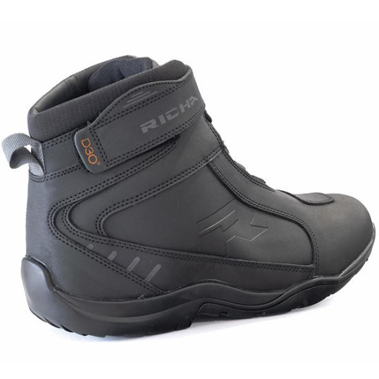 Richa Rush D30 Waterproof Boots Black £99.99 Mens Motorcycle Touring Boots - SKU 084/RUSH/BLK/36 from RaceLeathers Motorcycle Clothing