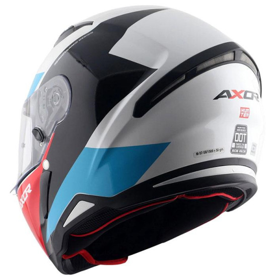 Axor SH890 Hunter Turbo White Red Helmet £69.95 Full Face Helmets - SKU AXR031L from RaceLeathers Motorcycle Clothing