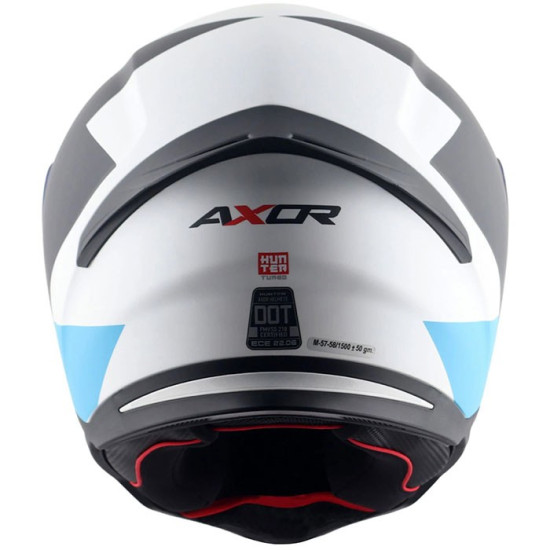 Axor SH890 Hunter Turbo White Red Helmet £69.95 Full Face Helmets - SKU AXR031L from RaceLeathers Motorcycle Clothing