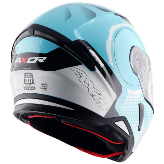 Axor SH890 Spear Hex Blue White Helmet £69.95 Full Face Helmets - SKU AXR035L from RaceLeathers Motorcycle Clothing