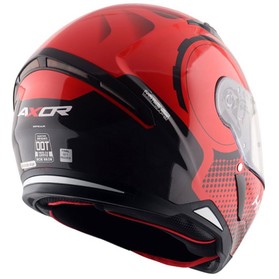 Axor SH890 Spear Hex Black Red Helmet £69.95 Full Face Helmets - SKU AXR036L from RaceLeathers Motorcycle Clothing
