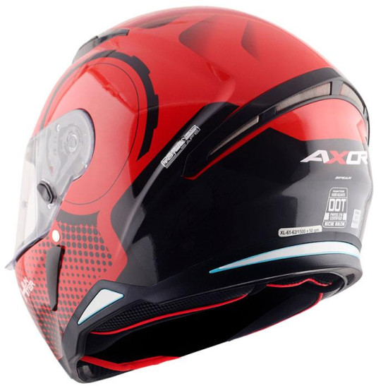 Axor SH890 Spear Hex Black Red Helmet £69.95 Full Face Helmets - SKU AXR036L from RaceLeathers Motorcycle Clothing