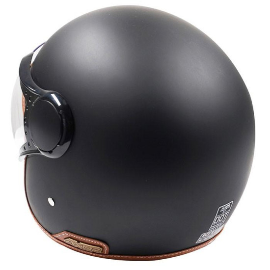 Axor Jet Matt Black Helmet With Brown Interior £69.95 Open Face Helmets - SKU AXR044L from RaceLeathers Motorcycle Clothing