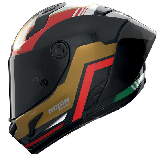 Nolan X-804 RS Piega 367 Carbon Gold Green