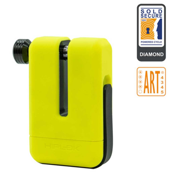 Hiplok MD1000 Disc Lock Anti Angle Grinder  Neon Yellow £179.99 Security - SKU 350/MDM1NY from RaceLeathers Motorcycle Clothing