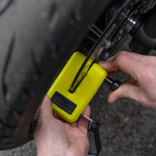Hiplok MD1000 Disc Lock Anti Angle Grinder  Neon Yellow £179.99 Security - SKU 350/MDM1NY from RaceLeathers Motorcycle Clothing
