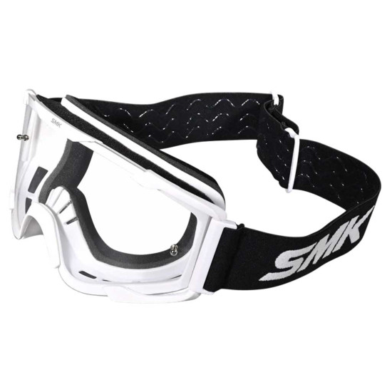SMK Goggle Terrain White Clear Lens Black Strap