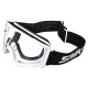 SMK Goggle Terrain White Clear Lens Black Strap