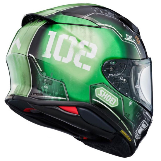 Shoei NXR 2 MS-06C-6 Zaku II TC-4 Green £579.99 Full Face Helmets - SKU 0894938 from RaceLeathers Motorcycle Clothing