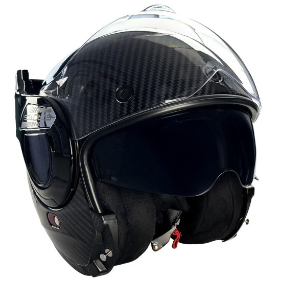 Viper F242 Reverse Flip Over Helmet Carbon Wrap £169.95 Flip Front Motorcycle Helmets - SKU A256CarboneXS from RaceLeathers Motorcycle Clothing