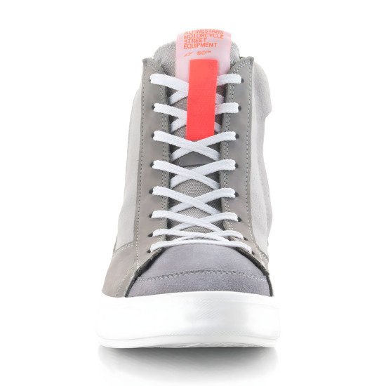 Alpinestars Stated Short Boots Light Grey Red Fluo White £151.99 Mens Motorcycle Touring Boots - SKU 2540124925110 from RaceLeathers Motorcycle Clothing