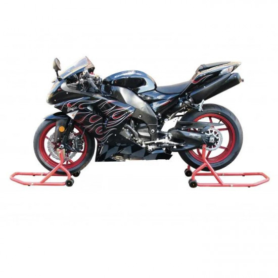 FRONT AND REAR MOTORCYCLE PADDOCK STAND SET