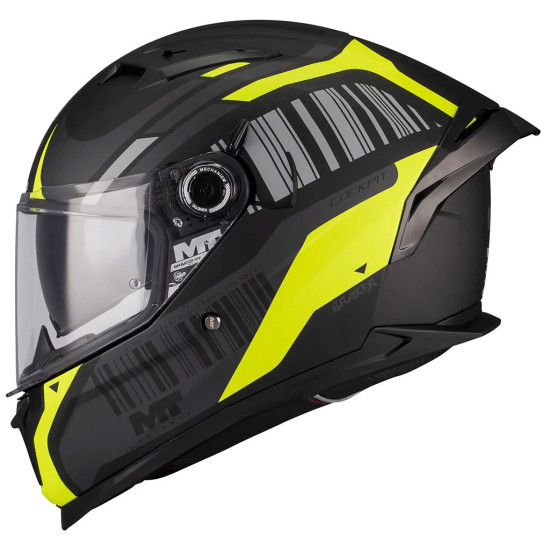 MT Braker SV Cockpit B13 Matt Black Fluo £119.99 Full Face Helmets - SKU M1346D23B13208 from RaceLeathers Motorcycle Clothing