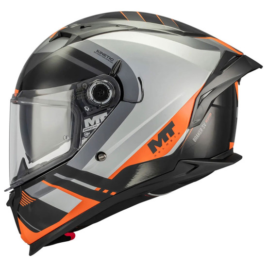 MT Braker SV Inception B4 Gloss Black Grey Orange £119.99 Full Face Helmets - SKU M1346D18B4108 from RaceLeathers Motorcycle Clothing