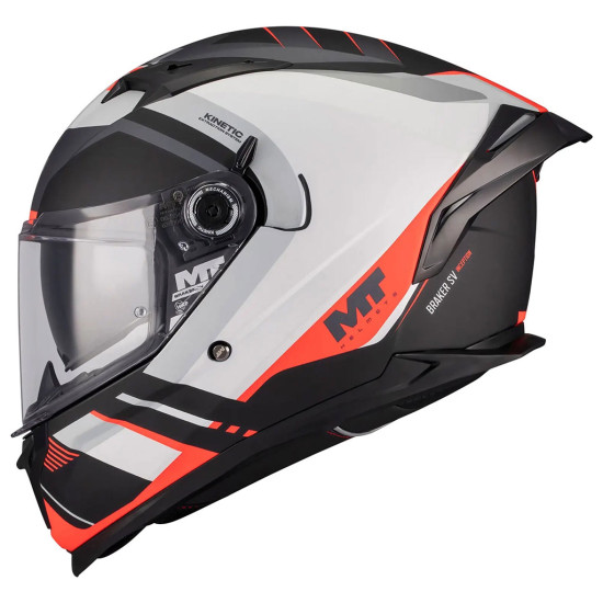 MT Braker SV Inception B5 Matt White Black Red £119.99 Full Face Helmets - SKU M1346D18B5208 from RaceLeathers Motorcycle Clothing