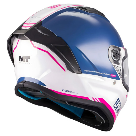 MT Stinger 2 Core A8 Gloss Navy White Pink £79.99 Full Face Helmets - SKU M1334C76A8106 from RaceLeathers Motorcycle Clothing