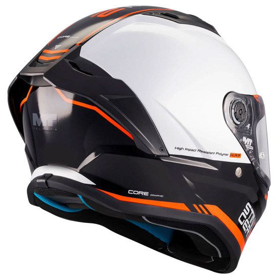 MT Stinger 2 Core B0 Gloss Black White Orange £79.99 Full Face Helmets - SKU M1334C76B0106 from RaceLeathers Motorcycle Clothing