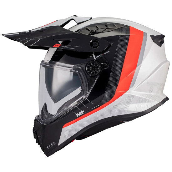 MT Track SV Nomad A15 Gloss White Black Red £159.99 Full Face Helmets - SKU M1367D22A15108 from RaceLeathers Motorcycle Clothing