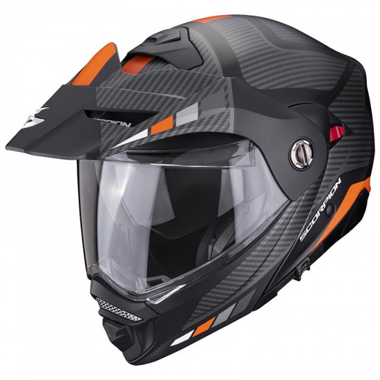 Scorpion ADX-2 Camino Matt Black Silver Orange Flip Front Motorcycle Helmets - SKU 750893993042XL