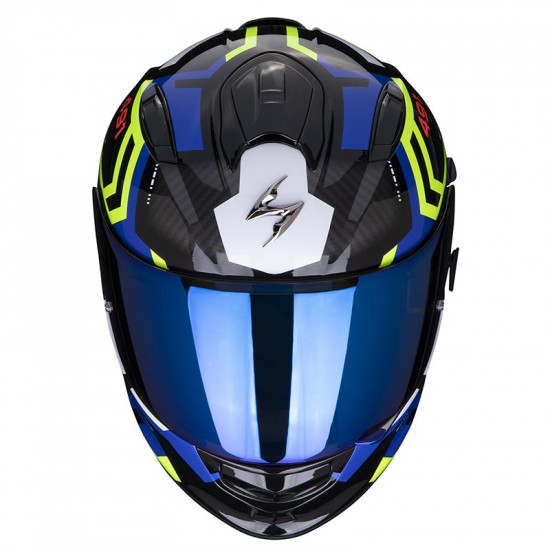Scorpion EXO 491 Spin Black Blue Yellow Full Face Helmets - SKU 750483701912XL