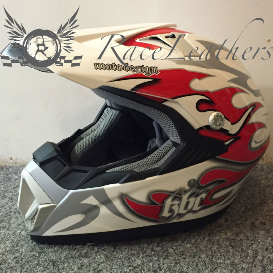 KBC X7 Alloy Red White Helmet