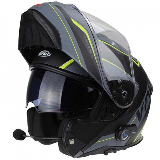 Viper RSV191 BL+ 3.0 Raze Fluo Bluetooth £219.95 Flip Front Motorcycle Helmets - SKU A270RazeFluoXS from RaceLeathers Motorcycle Clothing