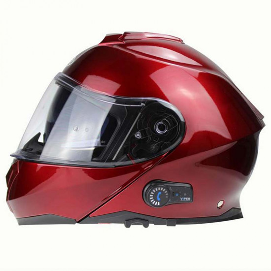 Viper RSV191 BL+ 3.0 Burgundy Bluetooth £209.95 Flip Front Motorcycle Helmets - SKU A270BurgundyXS from RaceLeathers Motorcycle Clothing