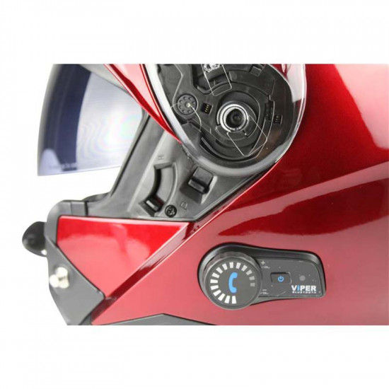 Viper RSV191 BL+ 3.0 Burgundy Bluetooth £209.95 Flip Front Motorcycle Helmets - SKU A270BurgundyXS from RaceLeathers Motorcycle Clothing