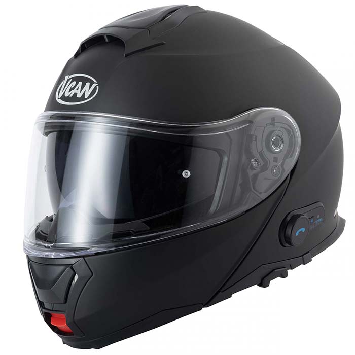 Vcan H272 Blinc Bluetooth Matt Black Flip Front Helmets