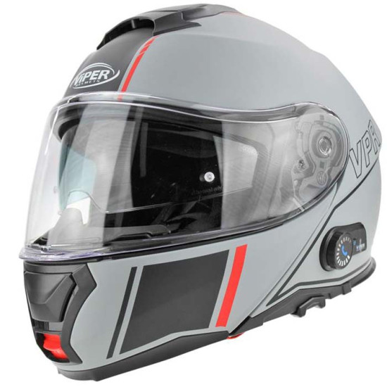 Viper RSV191 Vision Meteor Grey Blinc Bluetooth £219.95 Flip Front Motorcycle Helmets - SKU A270VisionMeteorGreyXS from RaceLeathers Motorcycle Clothing
