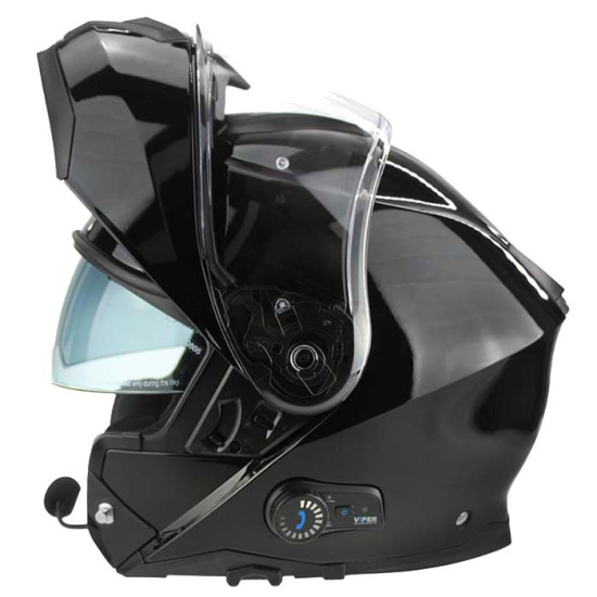 Viper RSV191 Gloss Black Blinc Bluetooth £209.95 Flip Front Motorcycle Helmets - SKU A270BlackXS from RaceLeathers Motorcycle Clothing