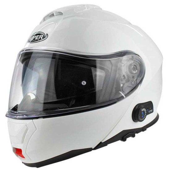 Viper RSV191 Gloss White Blinc Bluetooth £209.95 Flip Front Motorcycle Helmets - SKU A270WhiteXS from RaceLeathers Motorcycle Clothing