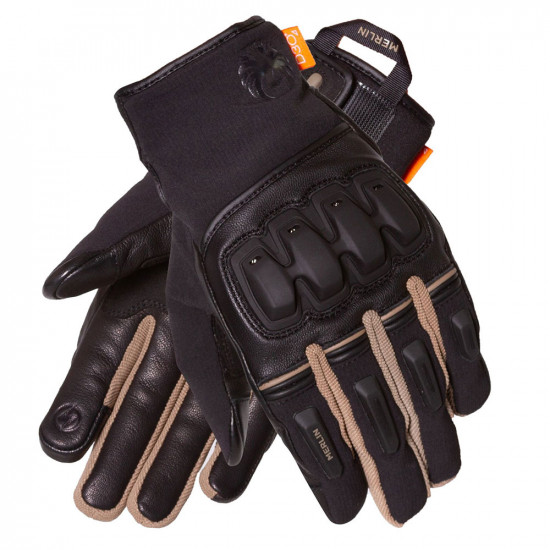 Merlin Jura Hydro Black Earth Beige Waterproof Glove Mens Motorcycle Gloves - SKU MWG044/BLK/ETH/2XL