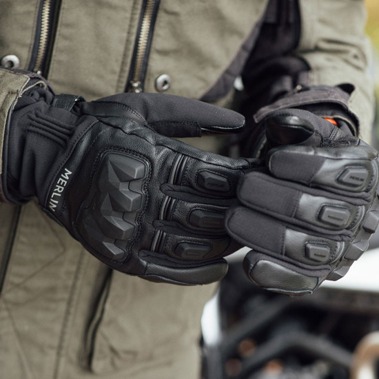 Merlin Rexx Hydro Black Waterproof Glove Mens Motorcycle Gloves - SKU MWG045/BLK/2XL