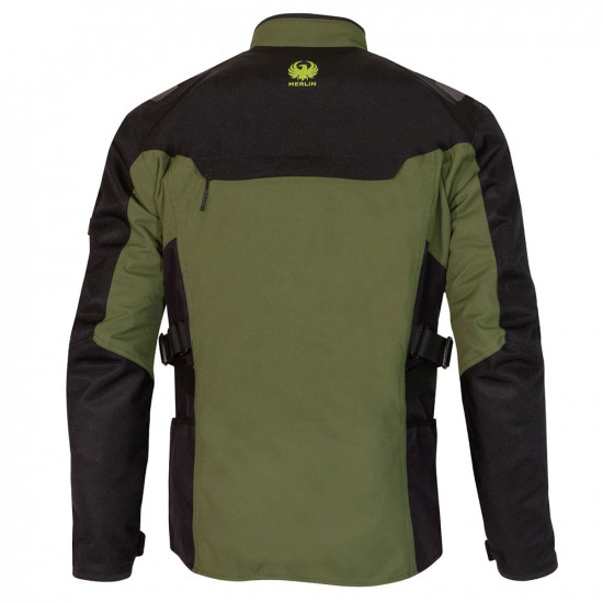 Merlin Navar Black Green Laminated Waterproof Jacket Mens Motorcycle Jackets - SKU MWP186/BLK/DG/2XL