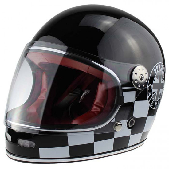 VPR.303 F656 Vintage Retro Cafe Racer Motorcycle Helmet Black