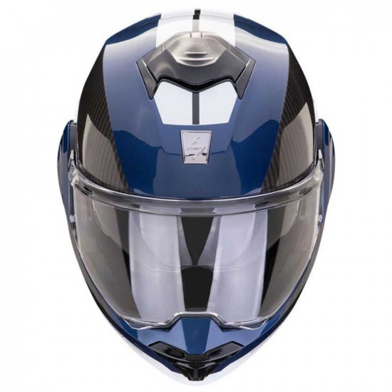 Scorpion Exo-Tech Team Blue Black White Helmet £289.95 Flip Front Motorcycle Helmets - SKU 7501184571701XS from RaceLeathers Motorcycle Clothing