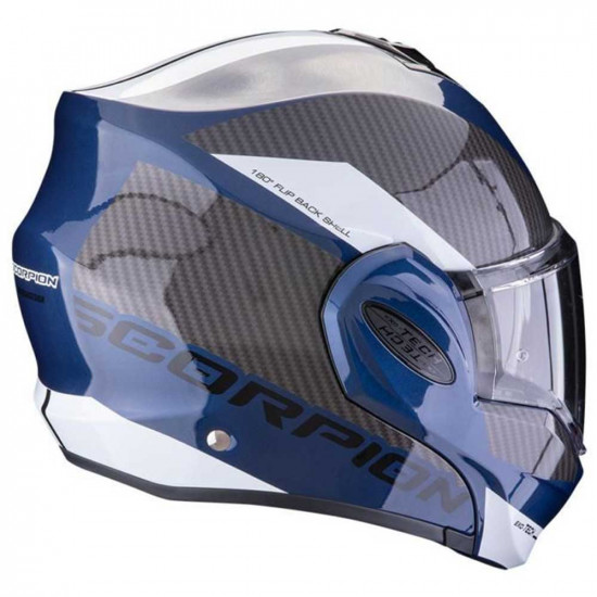 Scorpion Exo-Tech Team Blue Black White Helmet £289.95 Flip Front Motorcycle Helmets - SKU 7501184571701XS from RaceLeathers Motorcycle Clothing