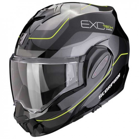 Scorpion Exo-Tech Pro Commuta Black Silver Yellow Helmet £349.95 Flip Front Motorcycle Helmets - SKU 7501194353251XS from RaceLeathers Motorcycle Clothing