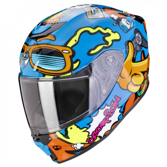 Scorpion Exo-Jnr Air Fun Blue Orange Helmet £109.95 Full Face Helmets - SKU 7501204372041S from RaceLeathers Motorcycle Clothing