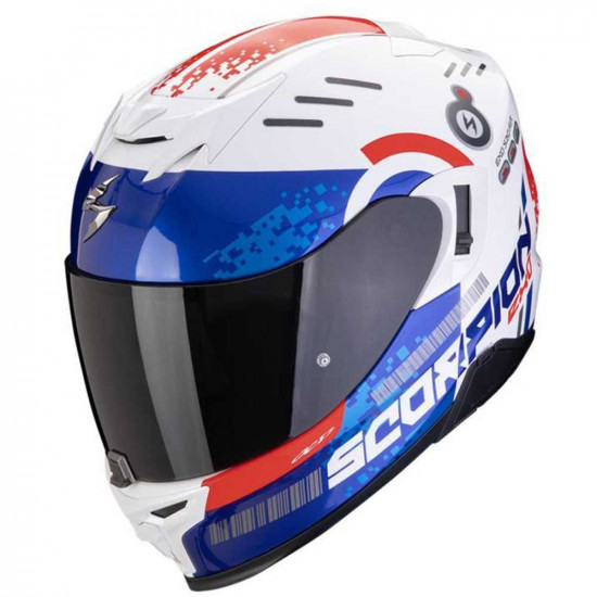 Scorpion Exo 520 EVO Titan White Blue Red Helmet