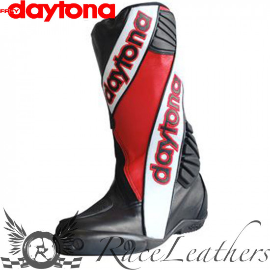 Daytona Security Evo Outer Boots - Black White Red Mens Motorcycle Racing Boots - SKU 902SECEOBRW40