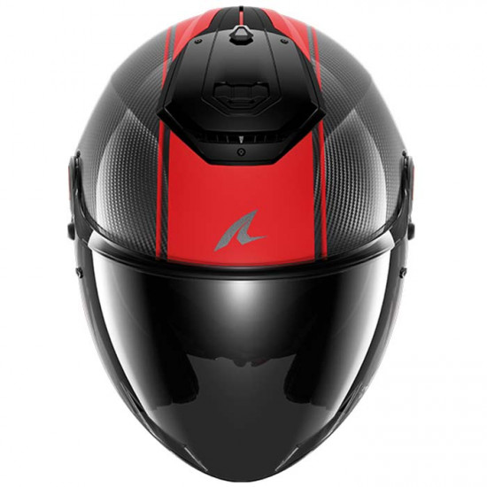 Shark RS Jet Carbon Blank Black Red Open Face Helmets - SKU 235/HE8200E/DRD1