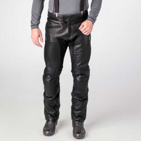 Halvarssons Rullbo Waterproof Black Leather Mens Motorcycle Trousers - SKU 7102104010048