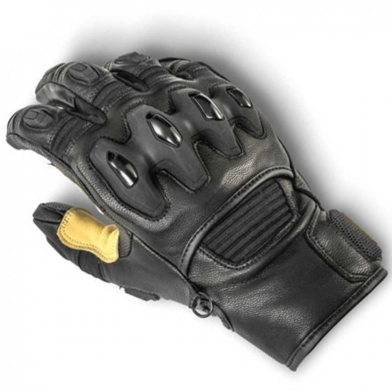 Halvarssons Flon Black Leather Mens Motorcycle Gloves - SKU 7102412120207