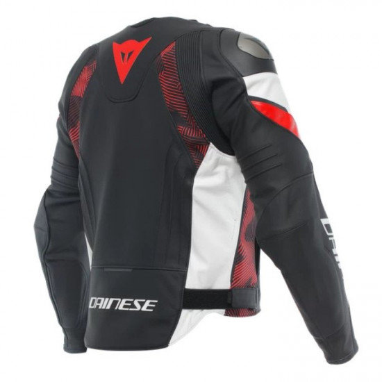 Dainese Avro 5 Leather Jacket A77 Black Lava Red White