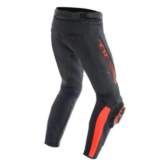 Dainese Super Speed Leather Pants 628 Black Fluo Red Mens Motorcycle Trousers - SKU 912/155000162844